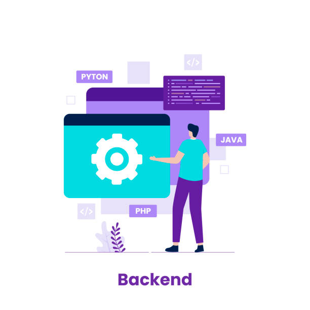 flat design backend of developer concept - 系統(tǒng)軟件 幅插畫檔、美工圖案、卡通及圖標