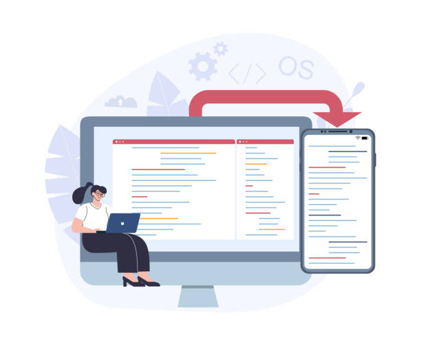 cross-platform software development concept. - 系統(tǒng)軟件 幅插畫檔、美工圖案、卡通及圖標(biāo)