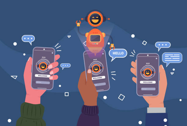 ai chatbot network solutions, seamless data integration. future-ready connectivity. - 營銷 幅插畫檔、美工圖案、卡通及圖標